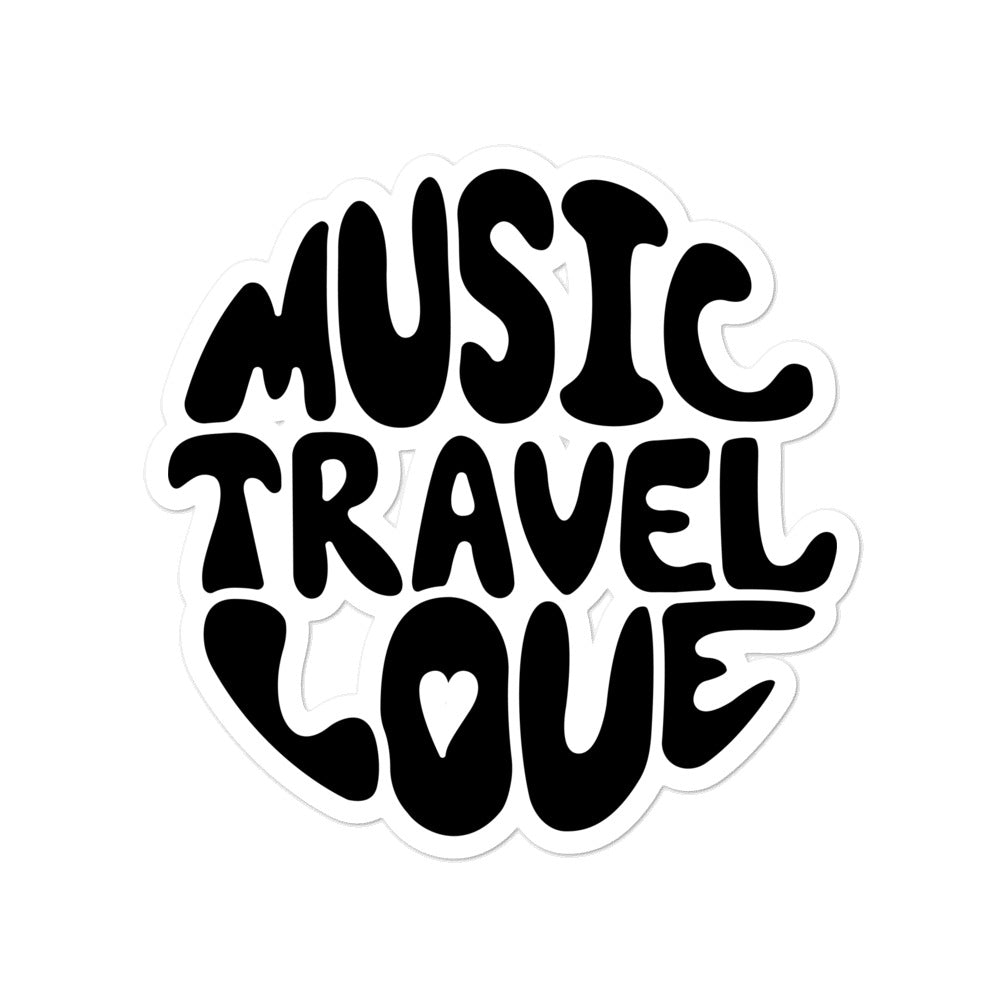 Music Travel Love Retro Sticker